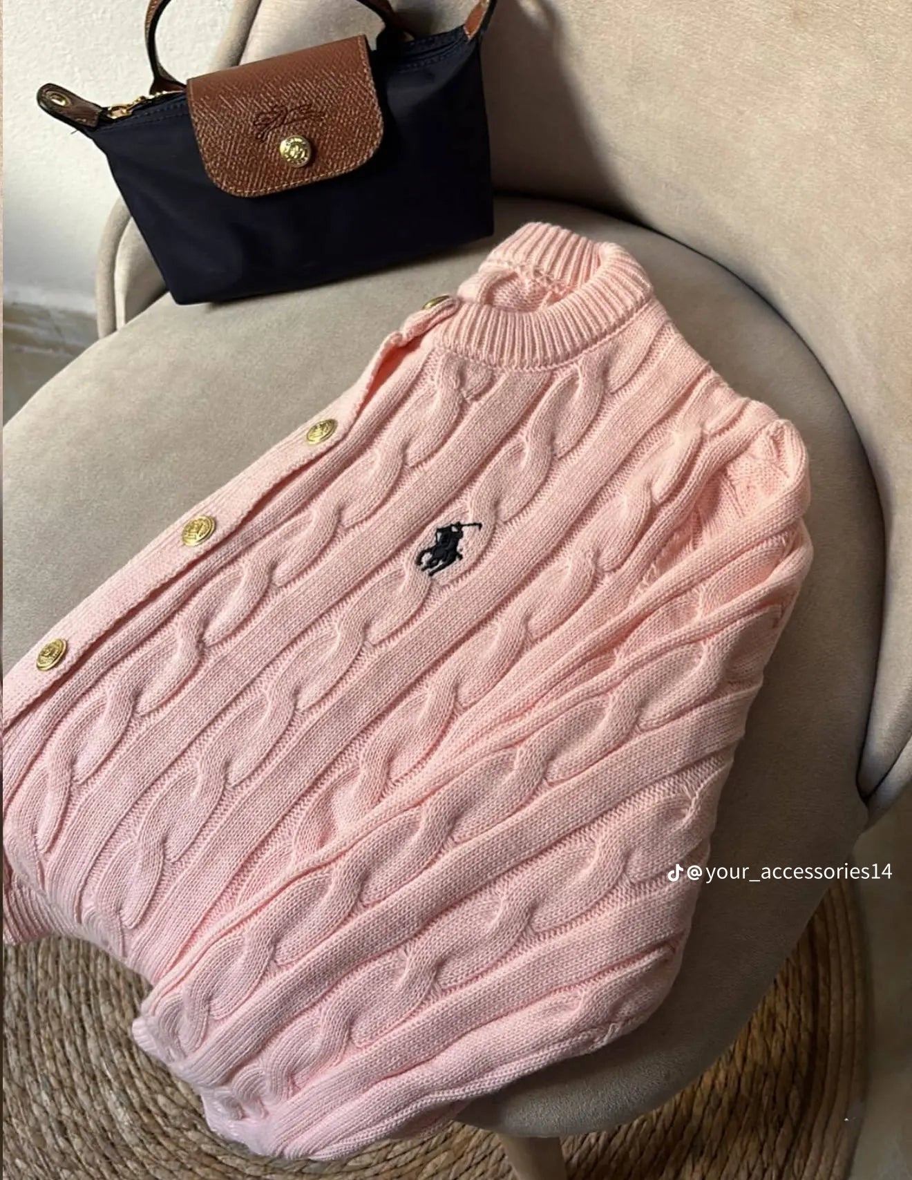 Women Polo Cable Sweater