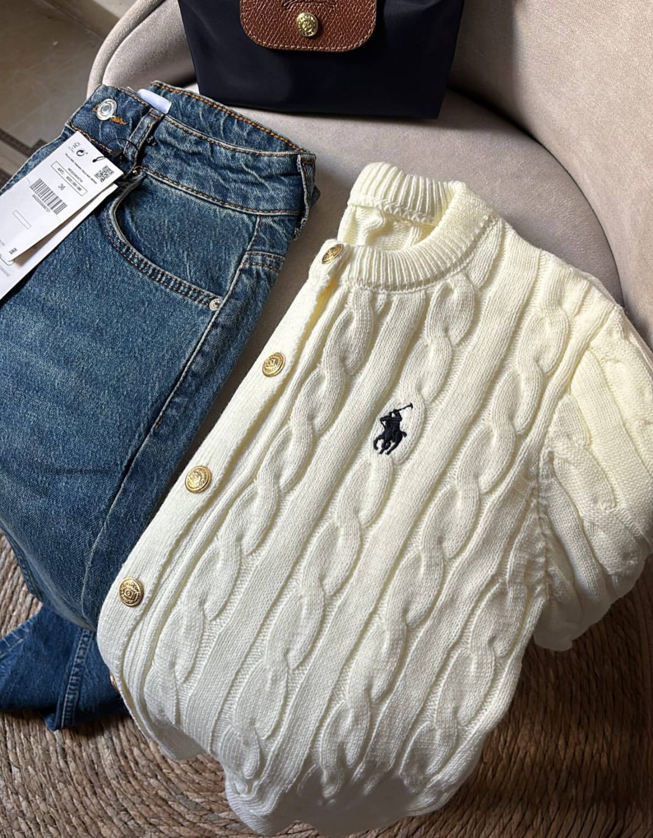 Women Polo Cable Sweater