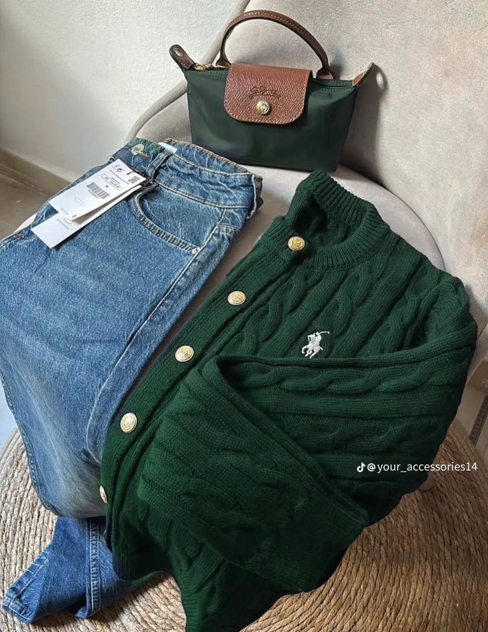 Women Polo Cable Sweater