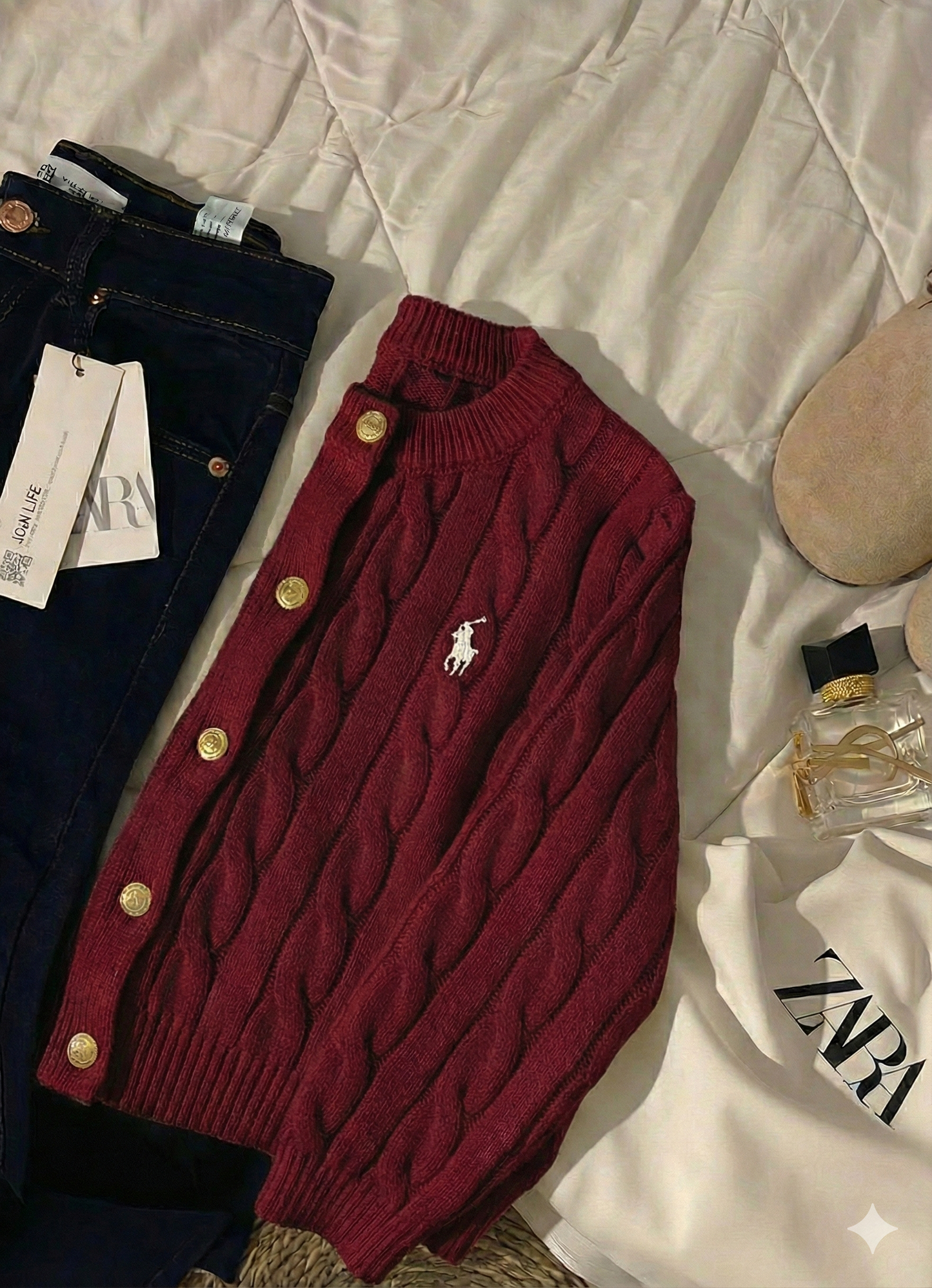 Women Polo Cable Sweater