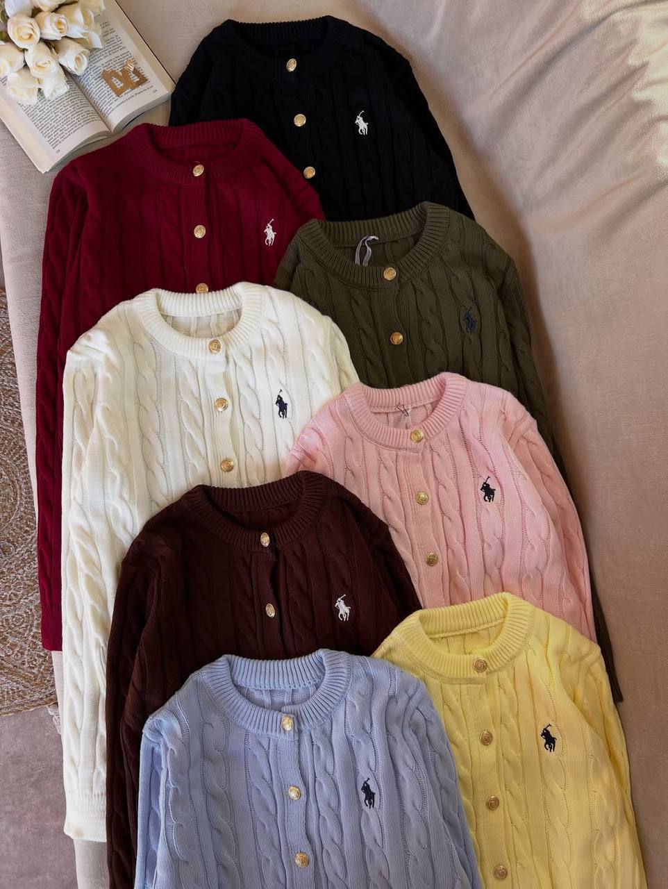 Women Polo Cable Sweater