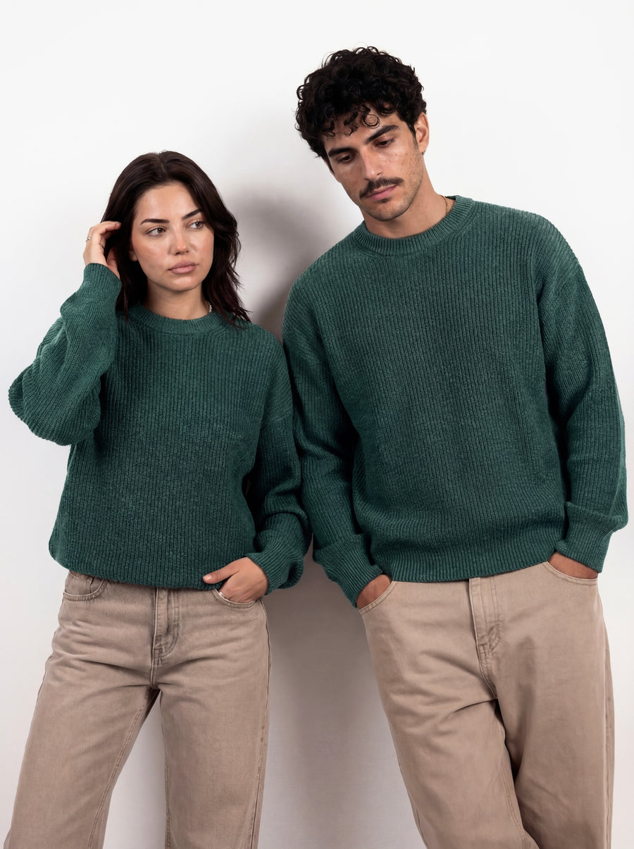 Turkish Round Sweater - Dark Green