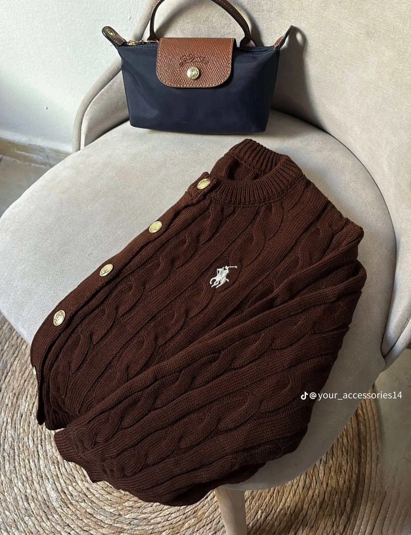 Women Polo Cable Sweater