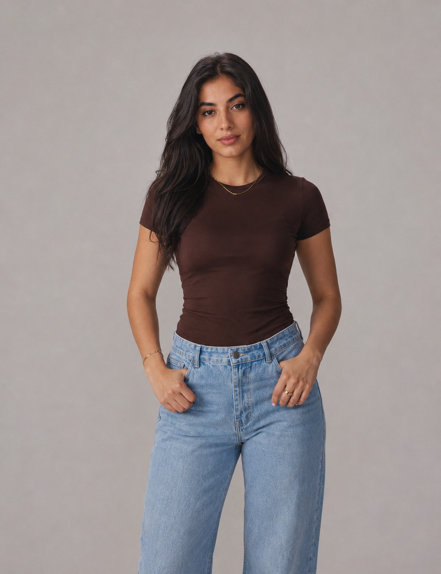 Short sleeve basic top