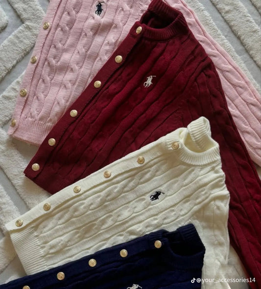 Women Polo Cable Sweater