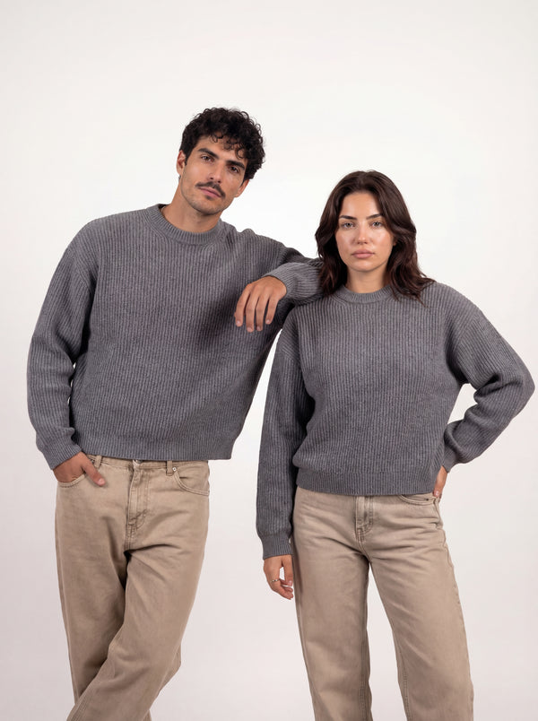 Turkish Round Sweater - Grey