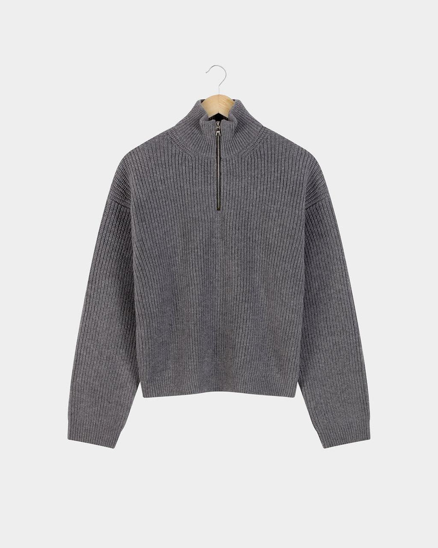 Turkish Zipper Sweater - Grey