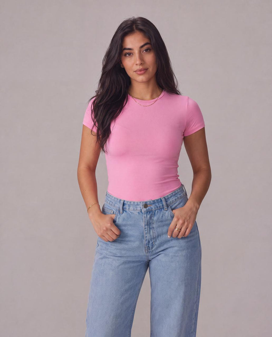 Short sleeve basic top