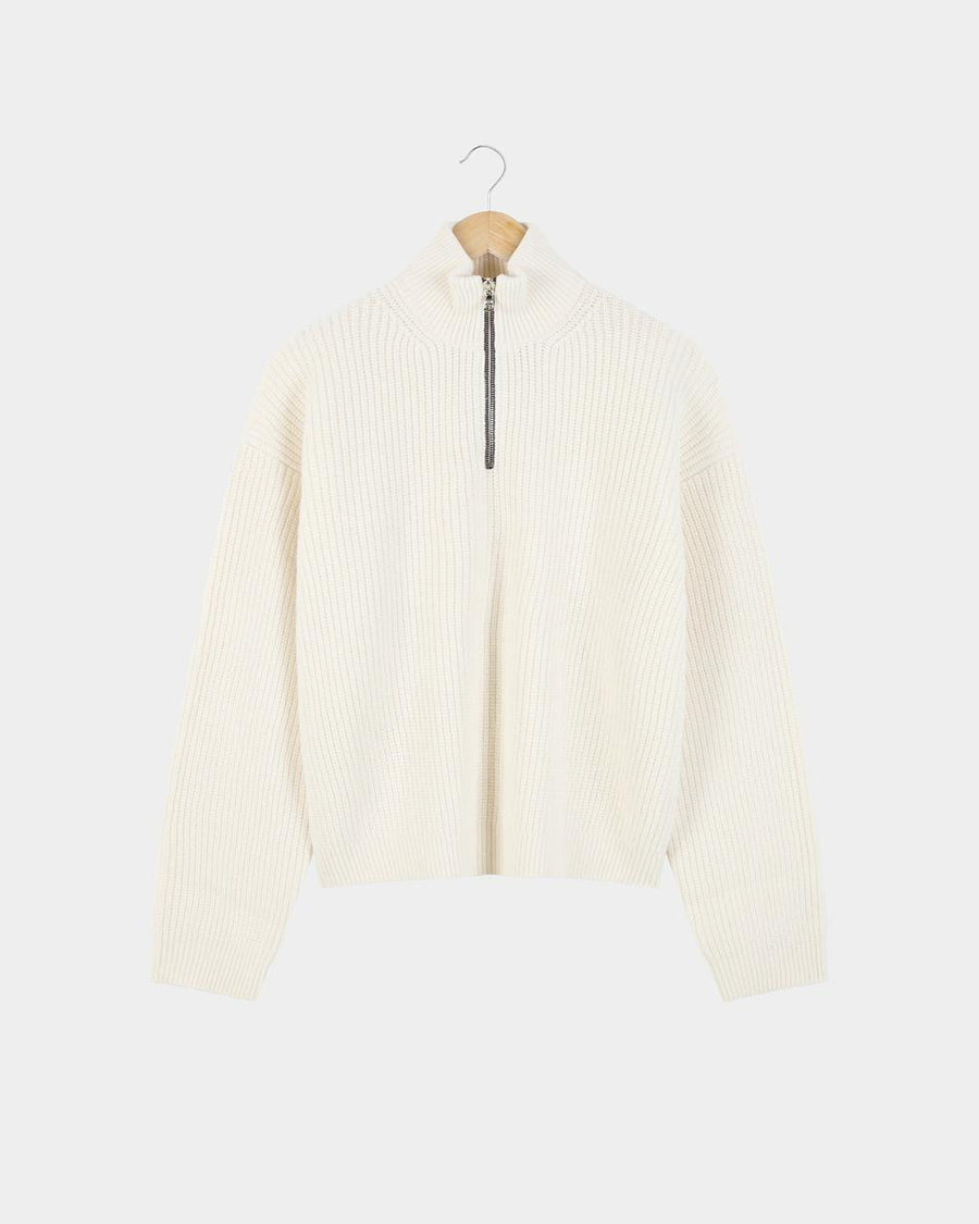 Turkish Zipper Sweater - Creamy White