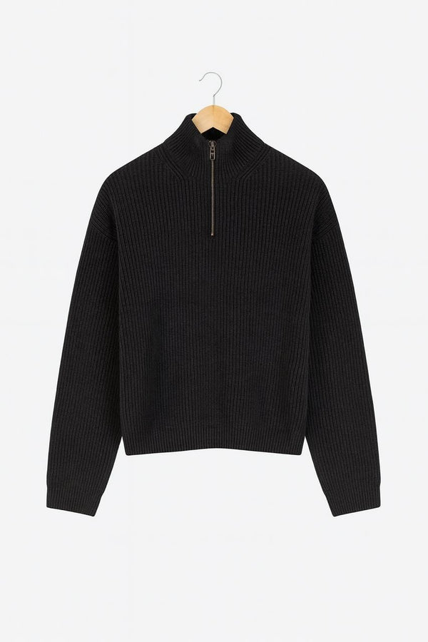 Turkish Zipper Sweater - Black