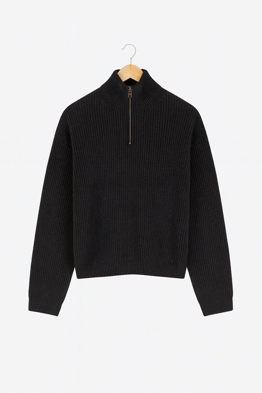 Turkish Zipper Sweater - Black