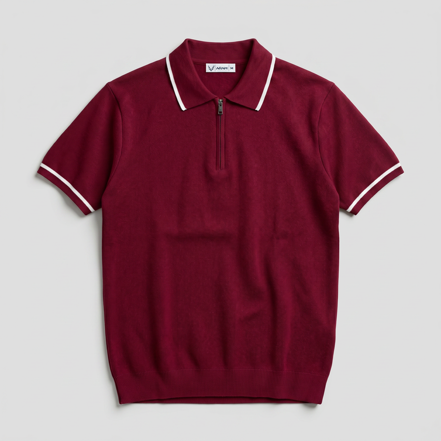 Turkish Polo Tshirt - Dark Red