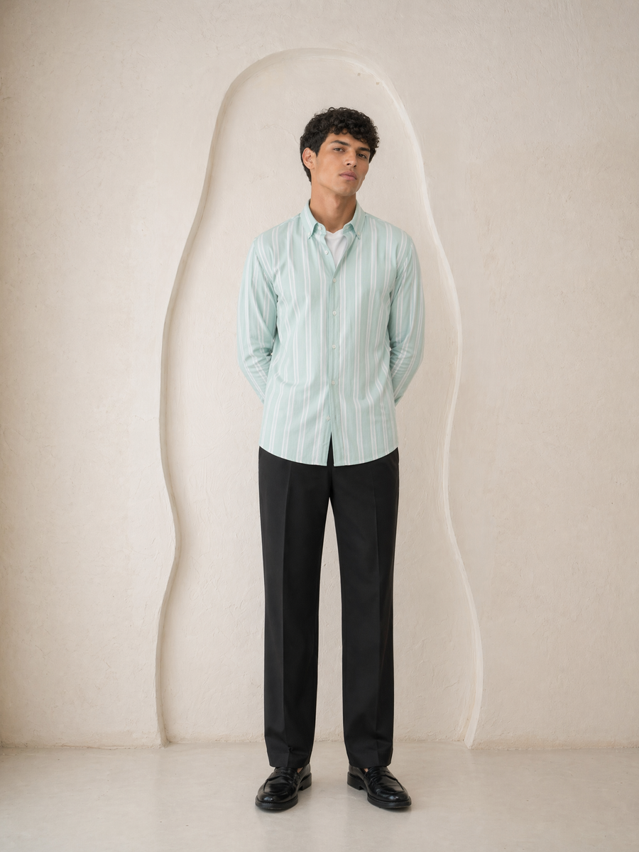 Wide Striped Oxford Shirt