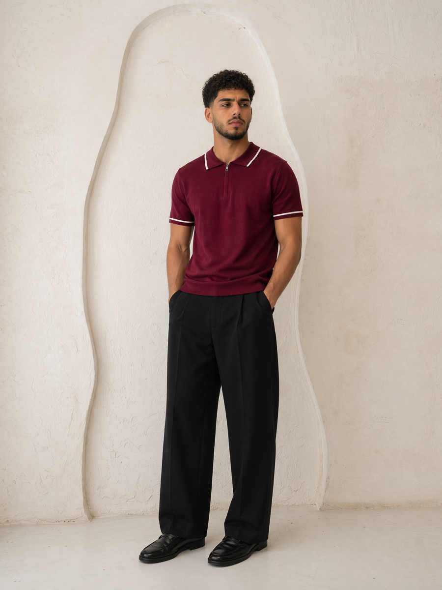 Turkish Polo Tshirt - Dark Red