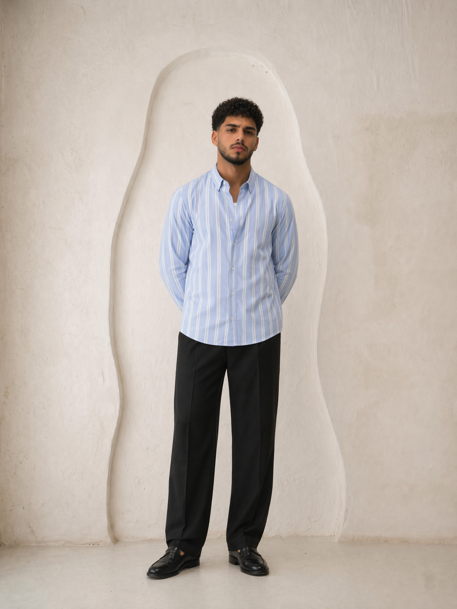 Wide Striped Oxford Shirt